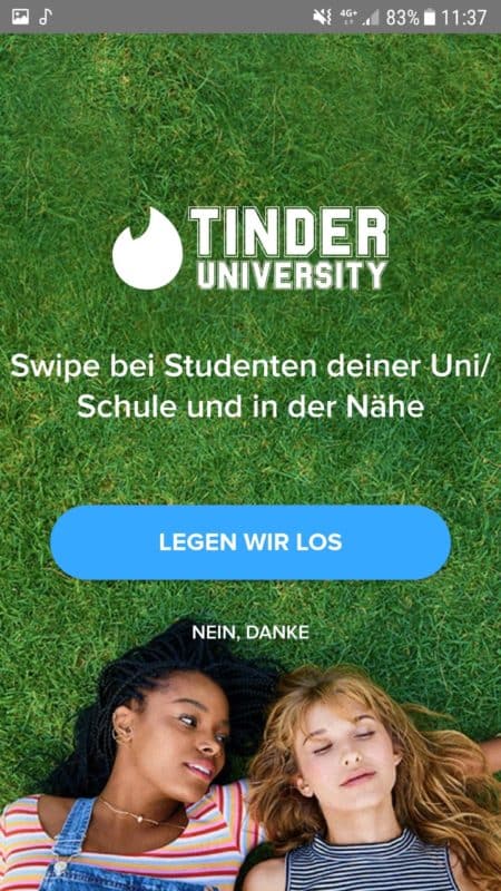 tinder university feature teilnehmen