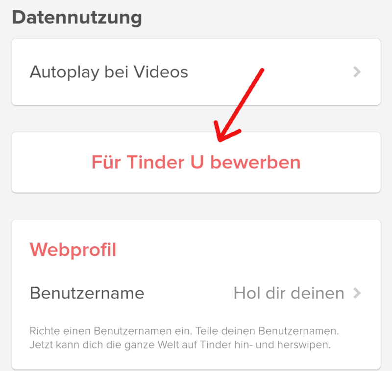 tinder university funktion bewerben