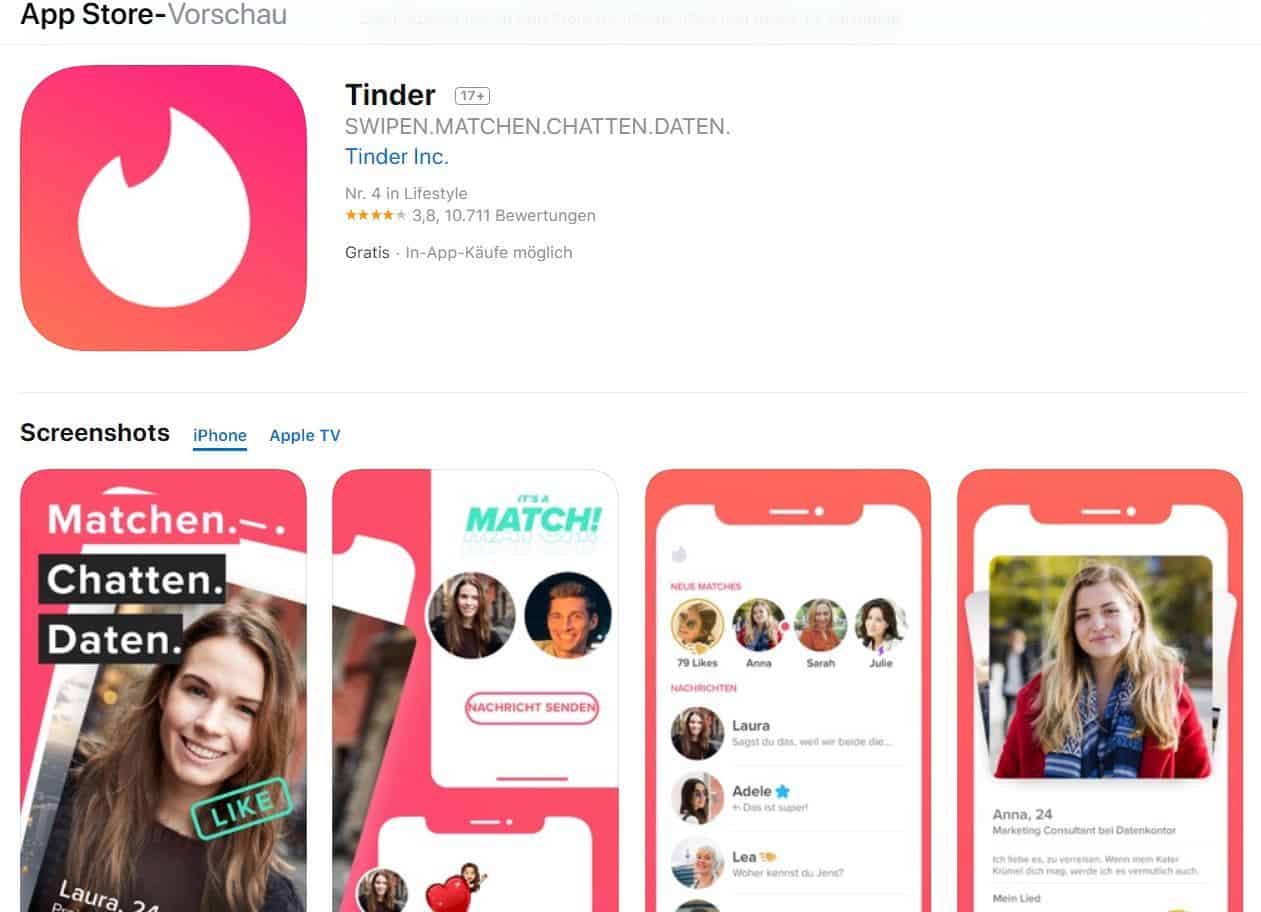 So kannst du Tinder kostenlos herunterladen im Apple Store
