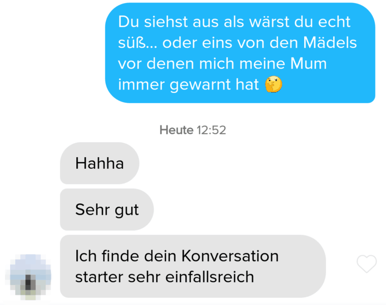 Beispielchat fürs Flirten im Chat mit Push-Pull Kompliment