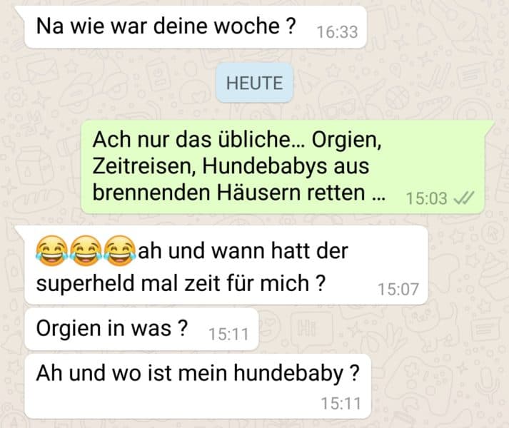 Beispielchat lustig flirten mit schlagfertigen Antworten beim flirten im Chat