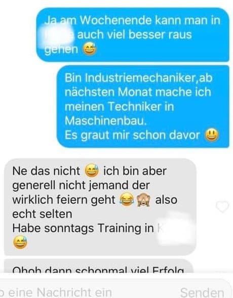 Beispiel Chat zu sachlich mit Frauen schreiben und nicht flirten im Chat