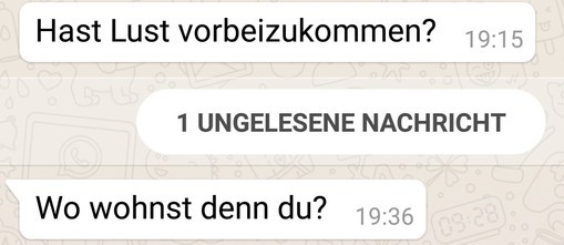 Beispielchat, in dem die Frau nach einem Date fragt als Folge von gutem Flirten per WhatsApp