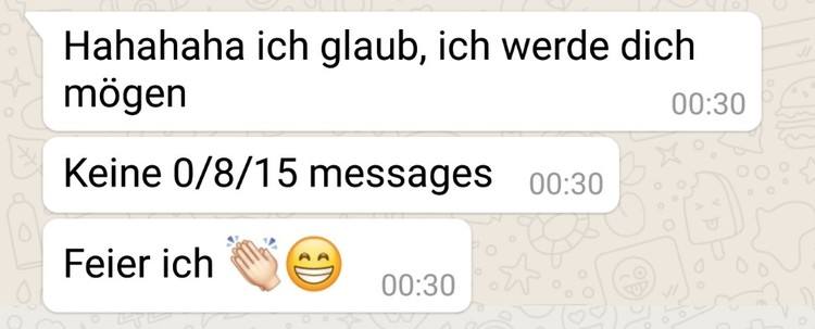 Beispiel Reaktion, wenn du gut flirtest auf WhatsApp