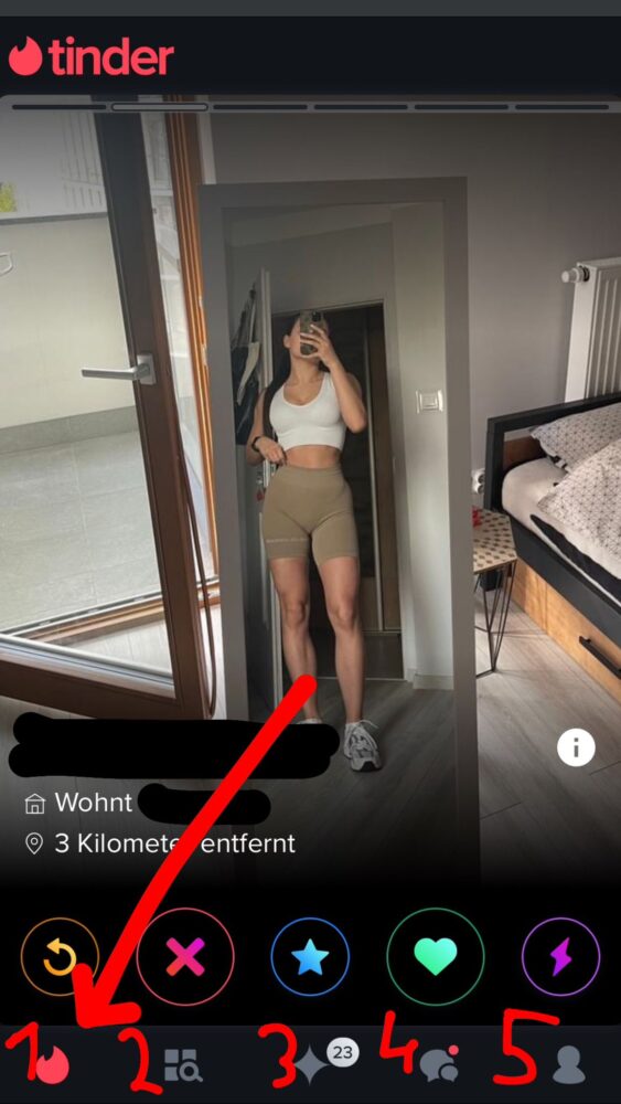 So funktioniert die Tinder Bedienung und Navigation der Swipe Bereich