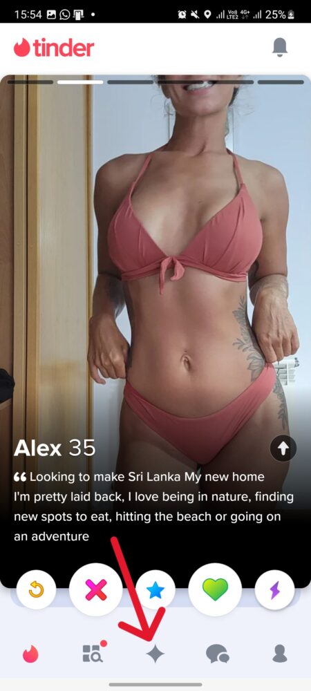 So navigierst du mit Tinder Gold zu den Profilen, die dir bereits ein Like gegeben haben. 