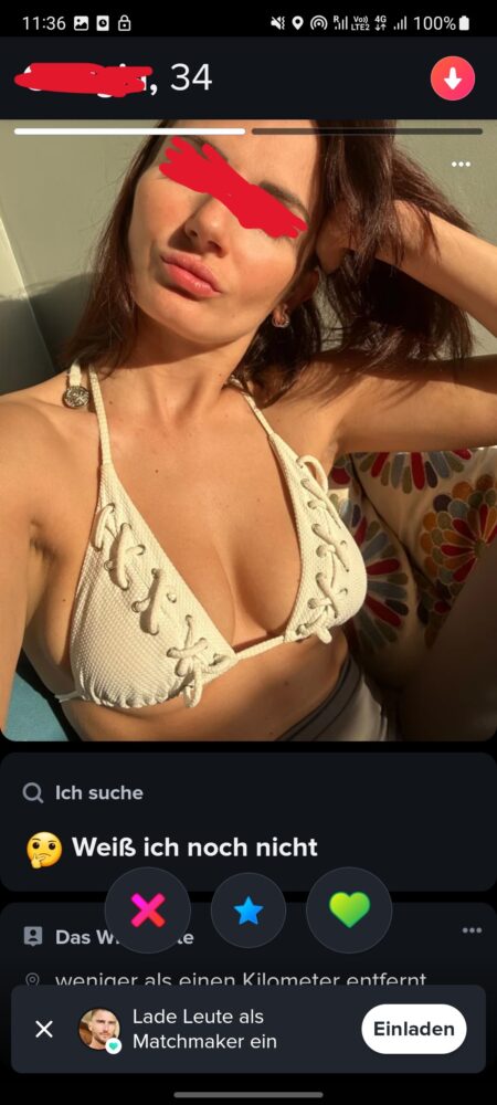 So sieht der Tinder Dark Mode in der App aus