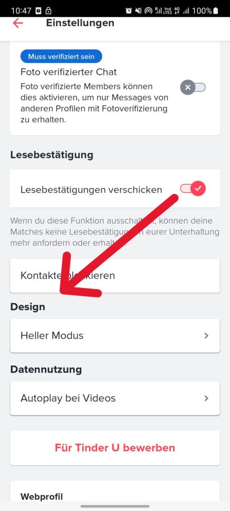So aktivierst du den Tinder Dark Mode auf Android